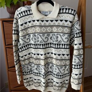Vintage Alfred Dunner Collared Grandpa Sweater